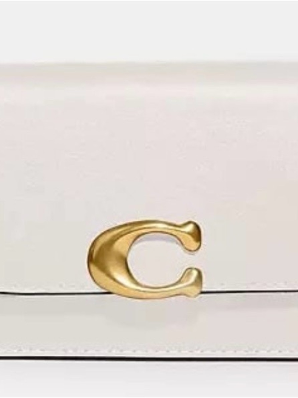 Coach Cream Leather Mini Shoulder Bag with Gold 'C' Logo